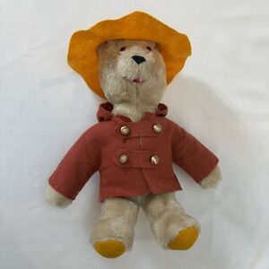 Rare Handmade Fashioned By Lucille Paddington Bear Plush 16 in.‎ Orange Jacket